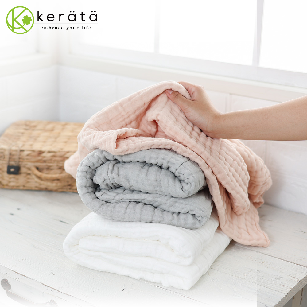 케라타 유아목욕타월 거즈형 6겹 겉싸게 포대기 3SET