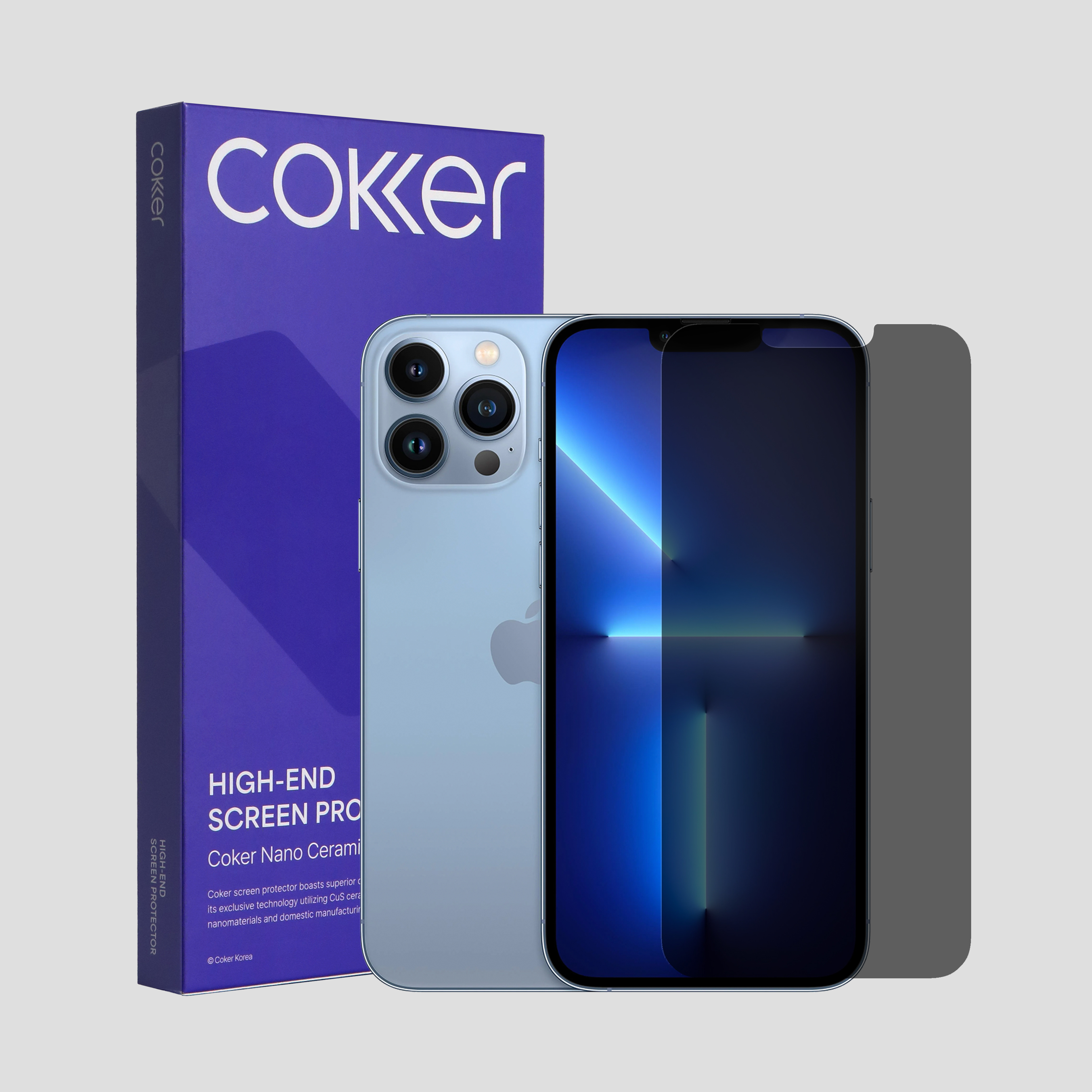 코커 사생활보호 아이폰 액정 보호필름 아이폰13 미니, 2매입