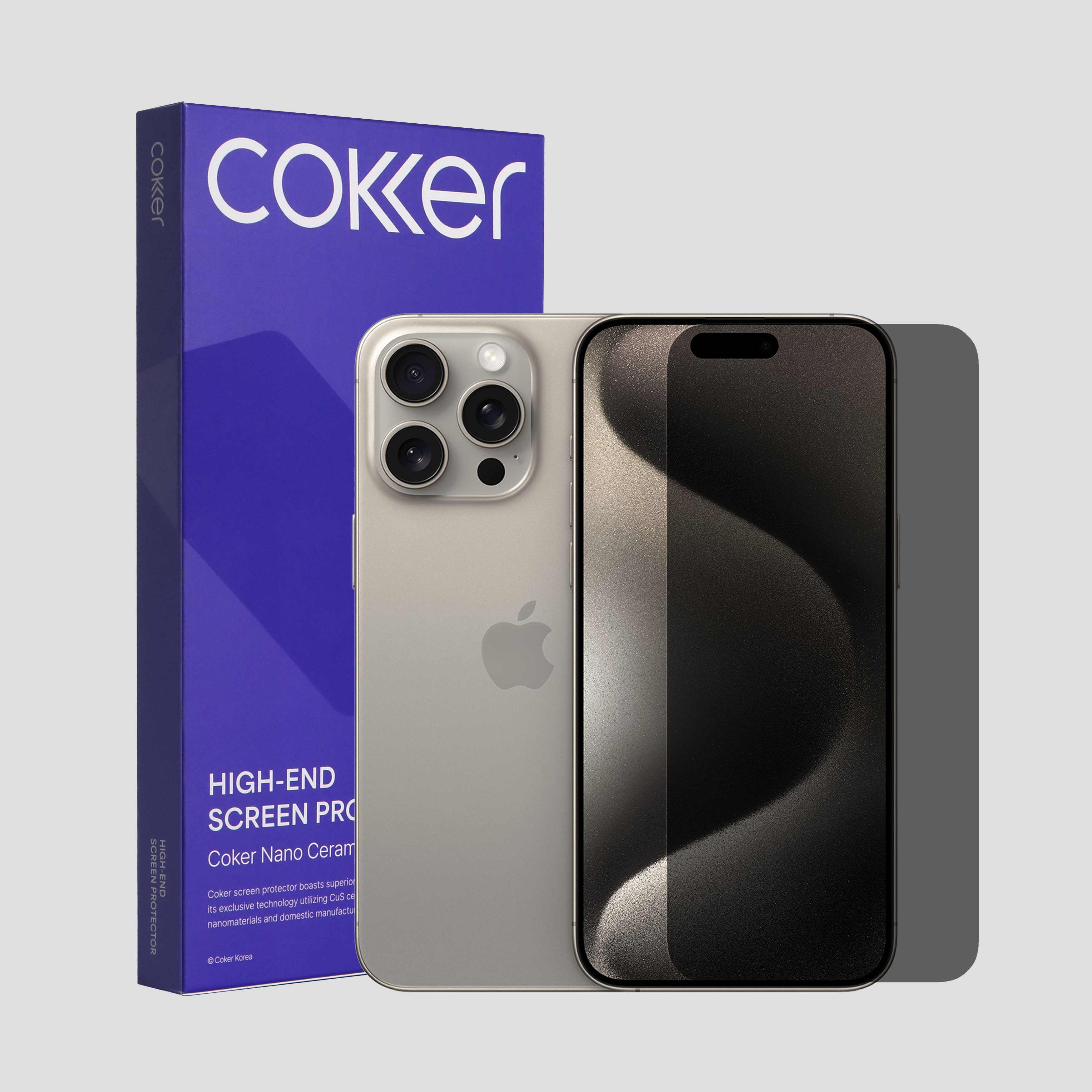 코커 사생활보호 아이폰 액정 보호필름 아이폰15 프로, 2매입