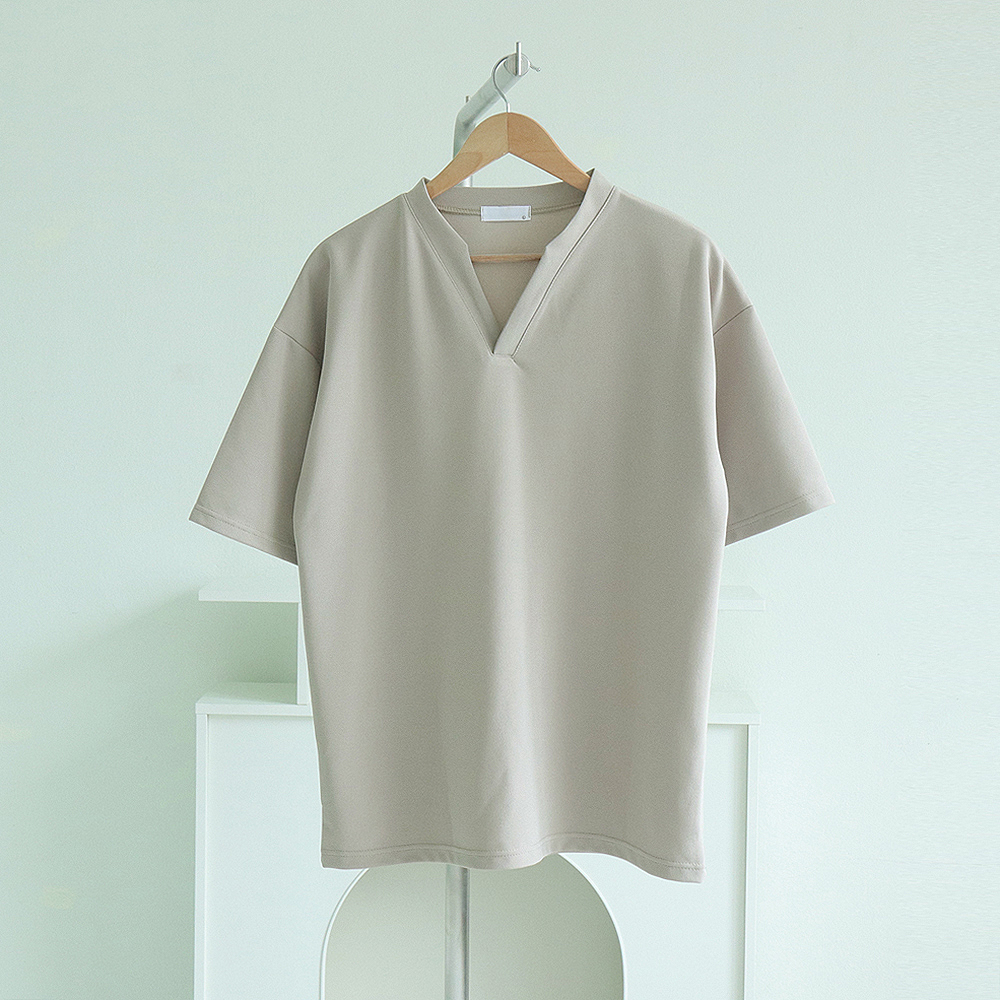 1+1 남자 반팔티 오버핏 빅사이즈 헨리넥 여름 티셔츠