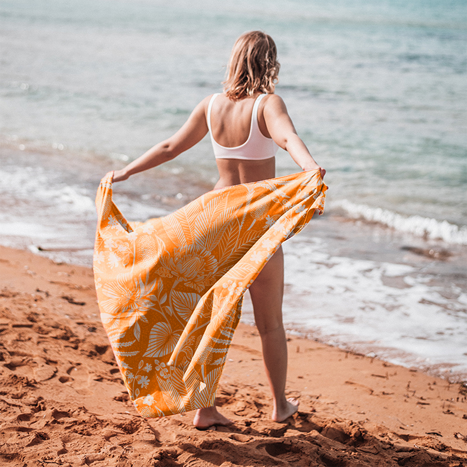 트로피칼 비치타월 파우치 극세사 타월 대형 다용도 수건