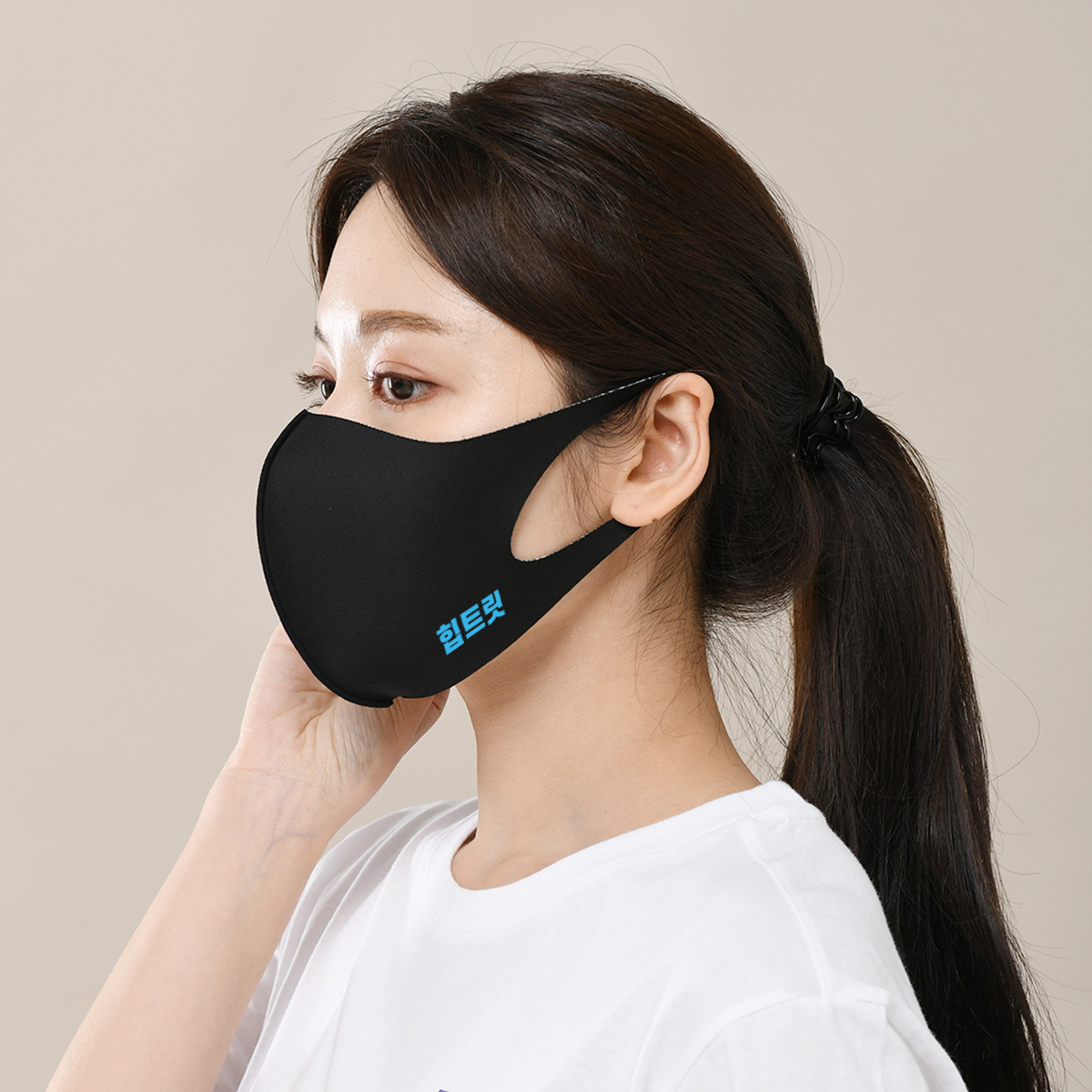 블랙 입체 마스크 반사 이니셜 로고 인쇄 각인 굿즈 제작 성인 아동 - 상세 이미지 3