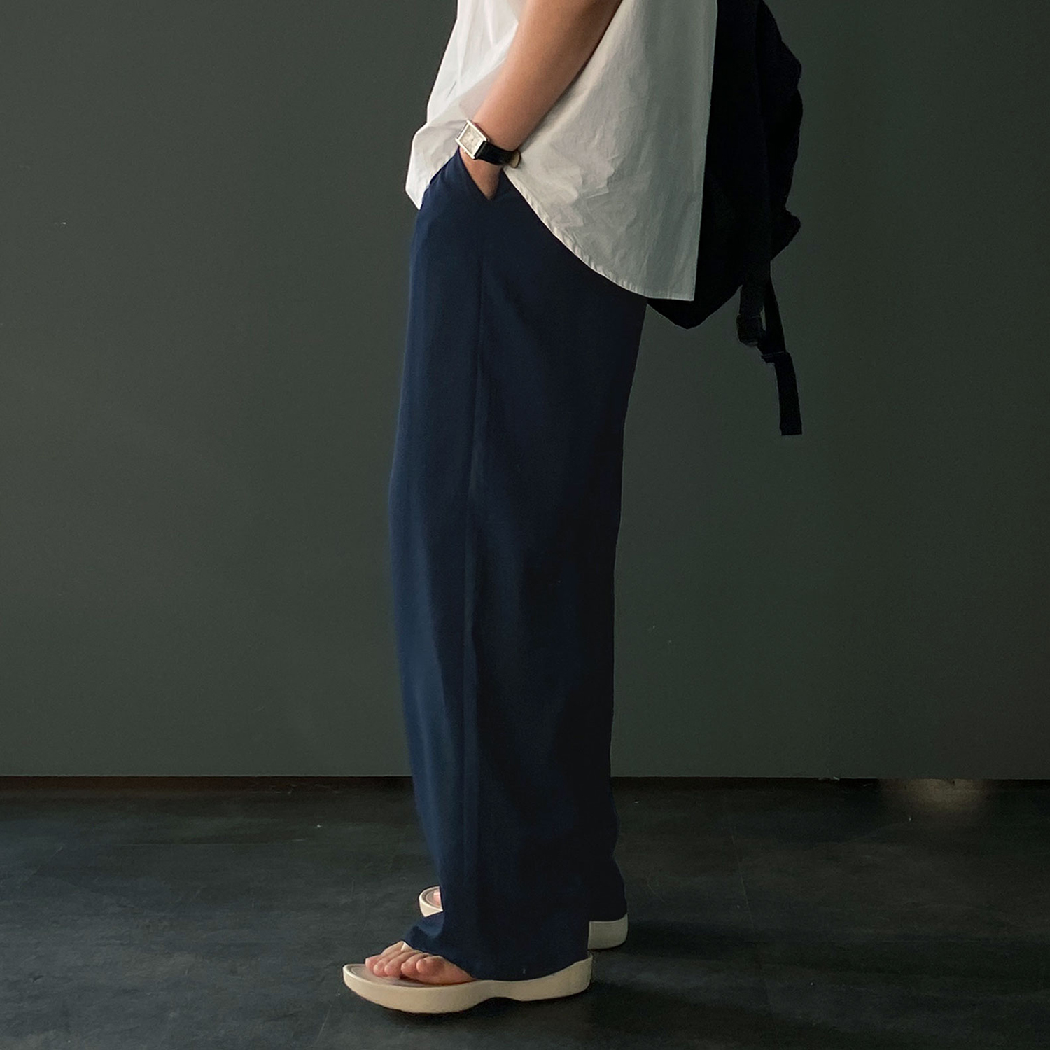 1+1 남자린넨바지 남자와이드팬츠 여름슬랙스 - 상세 이미지 5