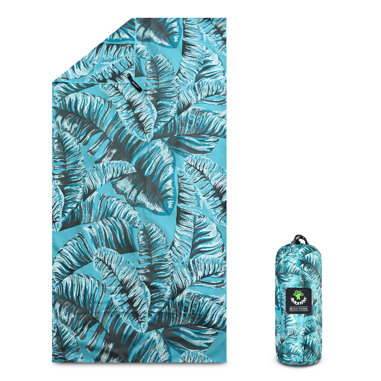 트로피칼 비치타월 파우치 극세사 타월 대형 다용도 수건 아쿠아