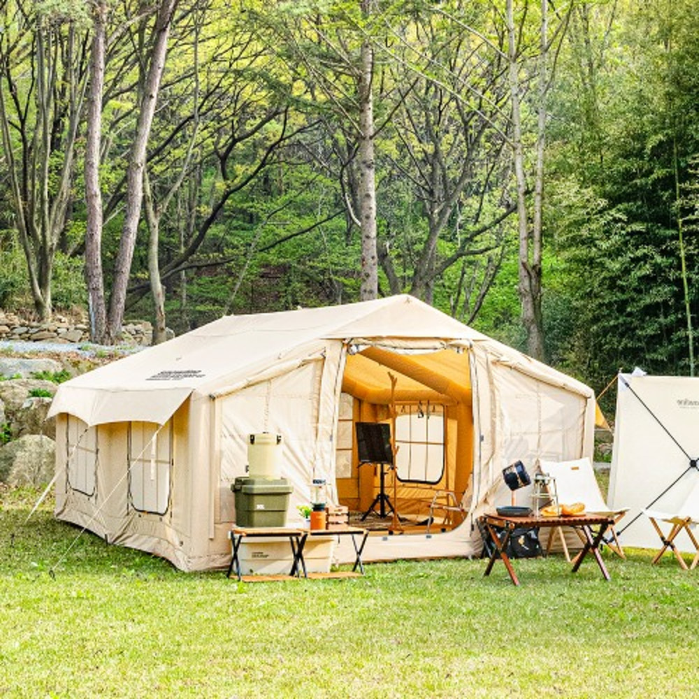 스노우라인 휘떼 에어텐트 4.8 캠핑 사이드TPU창 타프 전동펌프 포함