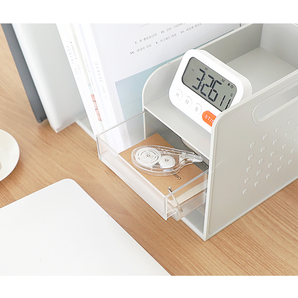 1단책꽂이 책상위 책장 정리선반 사무실 미니서랍장 파일꽂이