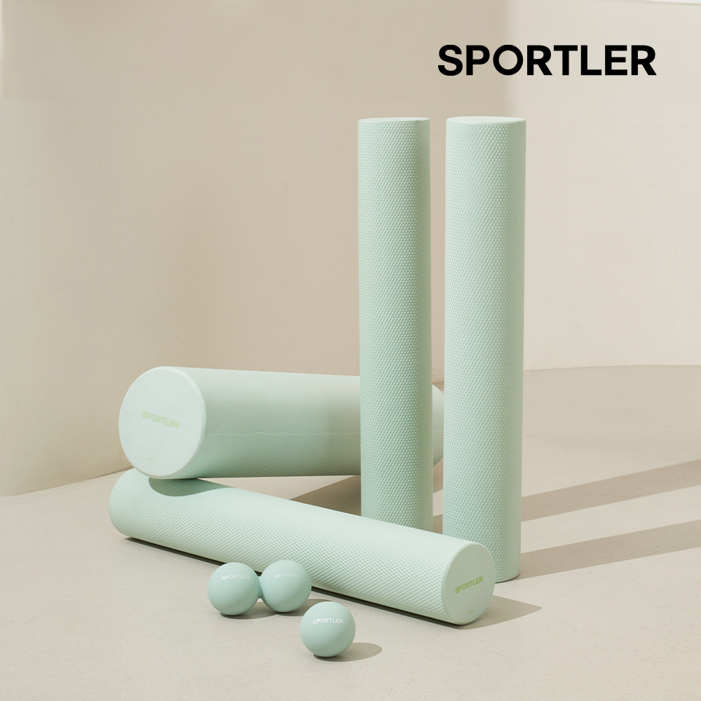 스포틀러 EVA 슬림 폼롤러 60cm 얇은 필라테스 스트레칭 종아리 요가 마사지 목 지압