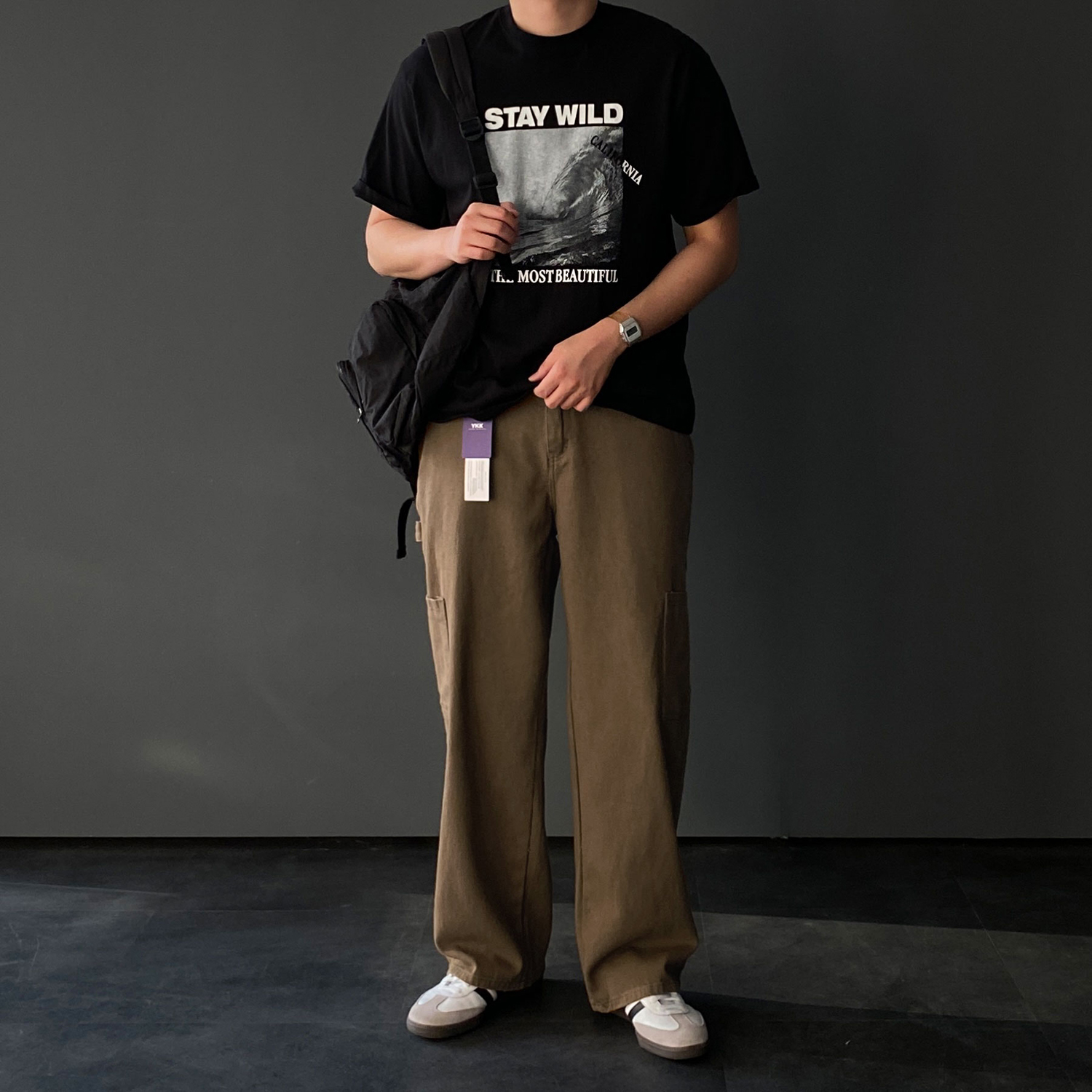 카펜터팬츠 워크팬츠 남자와이드팬츠 - 상세 이미지 3