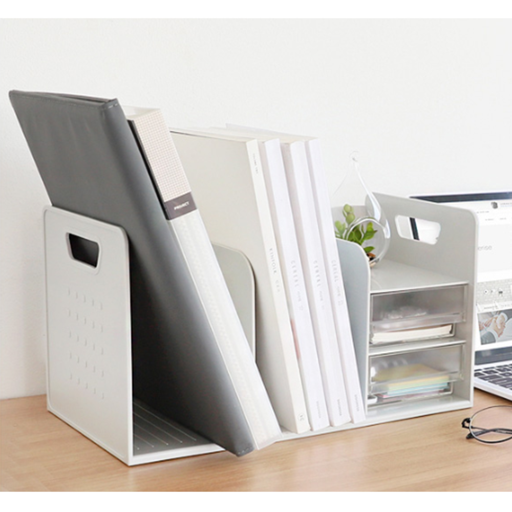 1단책꽂이 책상위 책장 정리선반 사무실 미니서랍장 파일꽂이