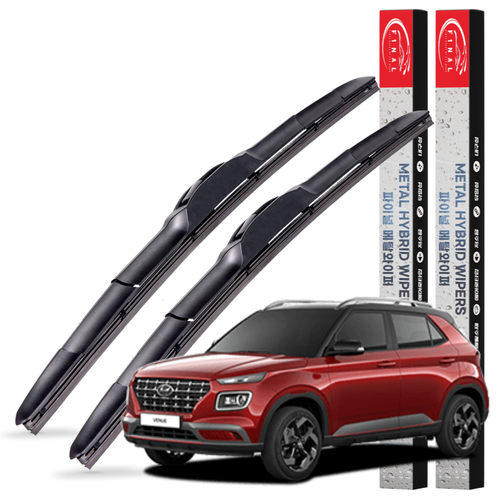 1+1 현대 자동차 베뉴 전차종 메탈 하이브리드 와이퍼 윈도우브러쉬 3S 600+450mm - 상품 이미지
