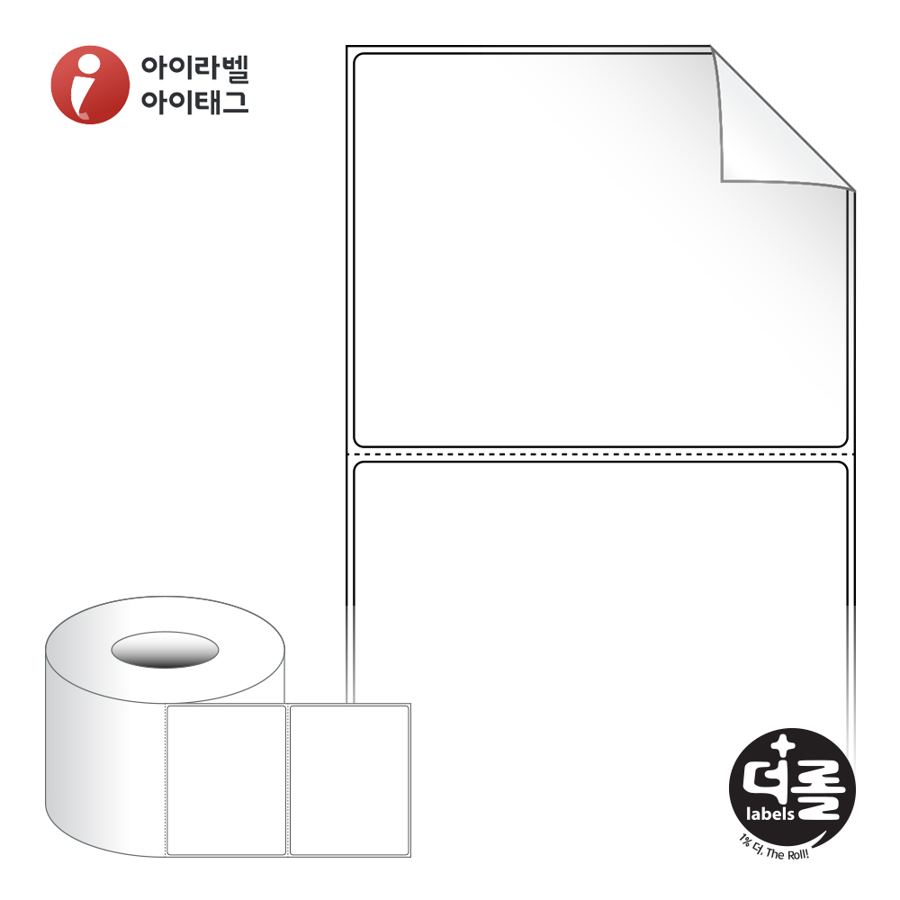 더롤라벨 RL10080RVDT 바코드 라벨지 100x79.55 흰색 시치미 감열지 75지관 1,000라벨 리본 불필요 - 메인 이미지