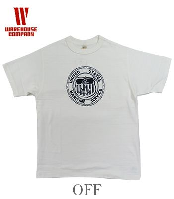 웨어하우스 WARE HOUSE 4601 U.S.MARITIME SERVICE 반팔 티셔츠 - 상세 이미지 2