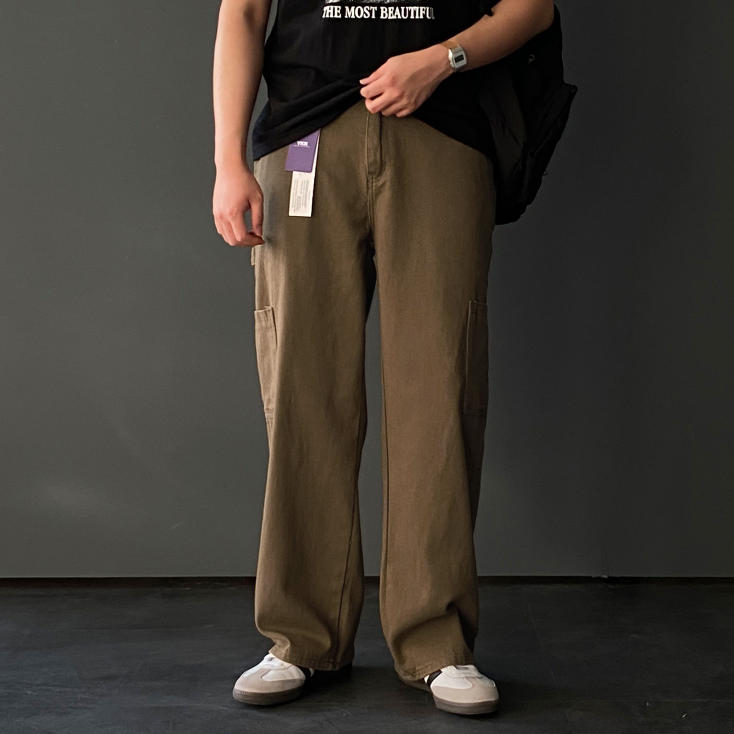 카펜터팬츠 워크팬츠 남자와이드팬츠 - 상세 이미지 2