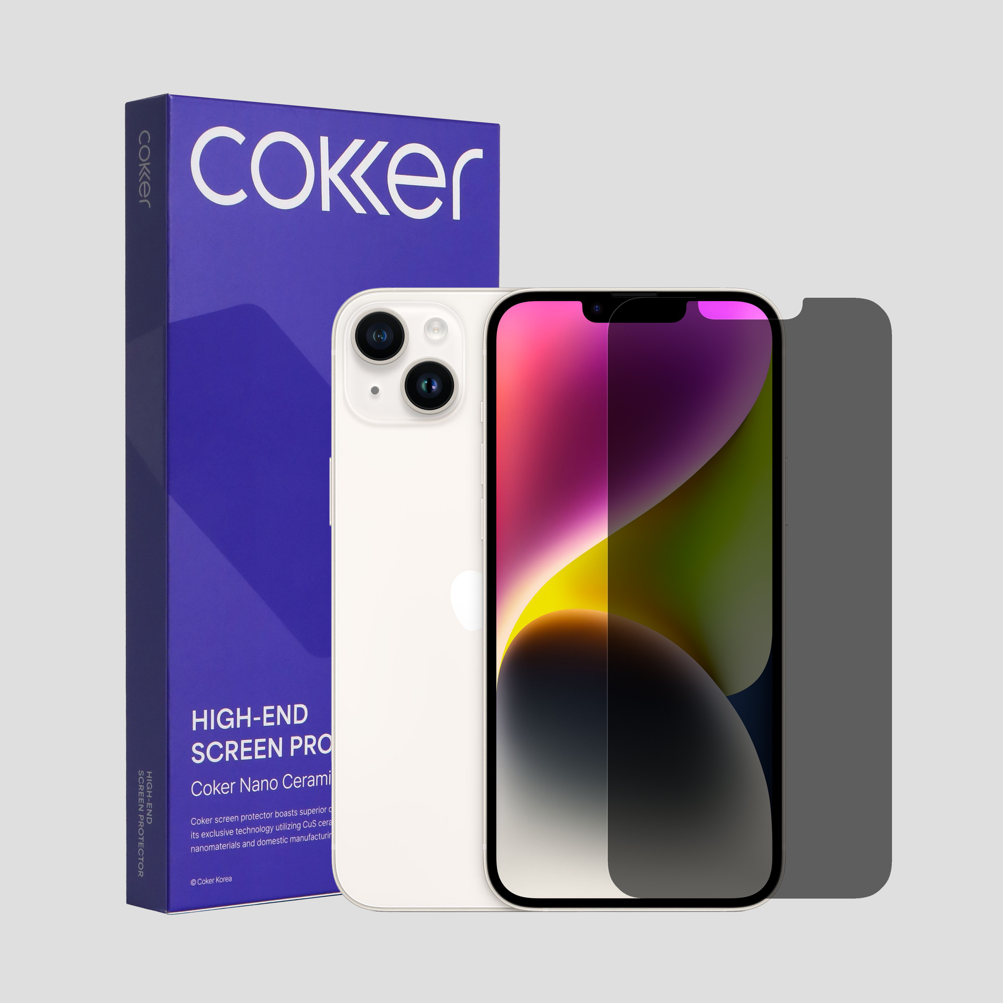코커 사생활보호 아이폰 액정 보호필름 아이폰14 프로, 2매입