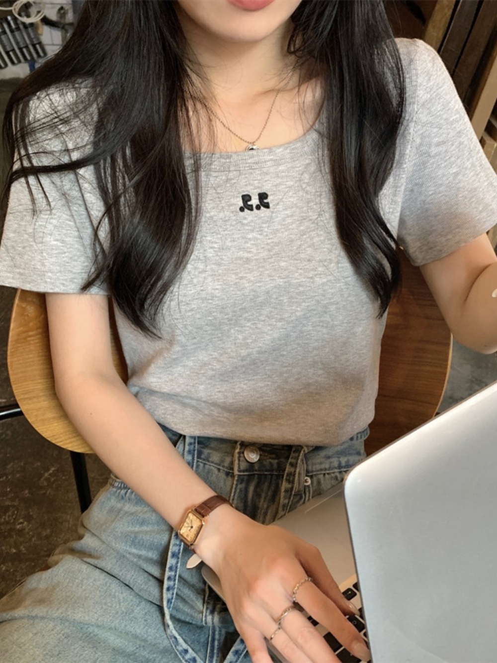 미녀와 순정남 24회 박도라 임수향 티셔츠 스퀘어넥 데일리 의상 옷 패션 - 상세 이미지 5