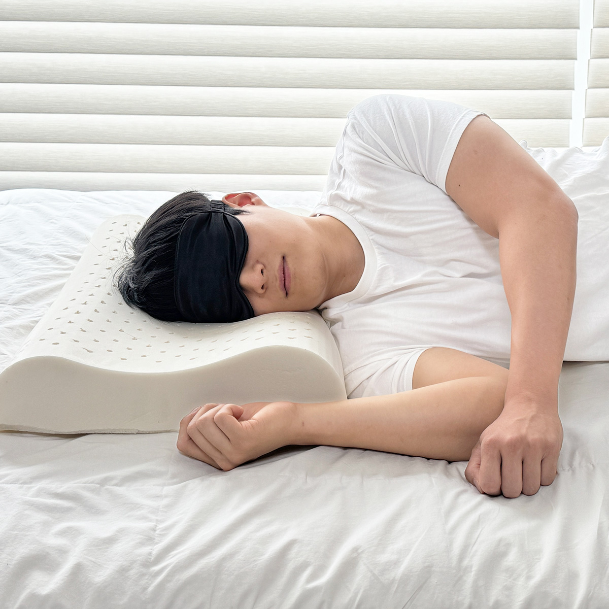 아카시아홈 국내제작 라텍스 낮은 경추베개 천연 옆으로자는베개 굴곡형 S - 상세 이미지 2