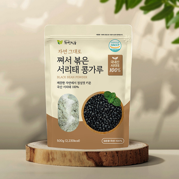 자연그대로 쪄서 볶은 서리태 콩가루 500g 2봉 (총 1000g) - 상품 이미지