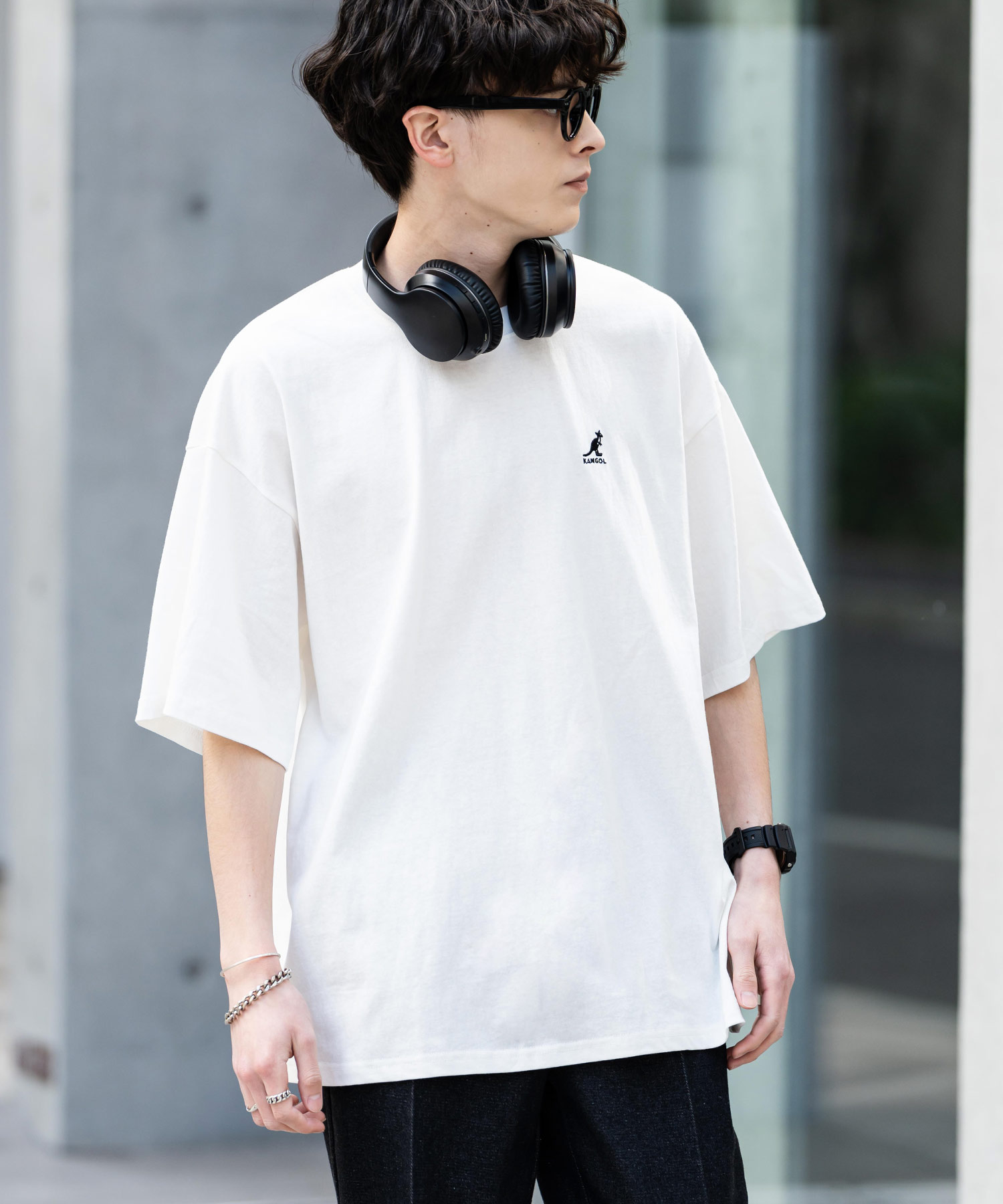 캉골 KANGOL 재팬 로고 자수 링거티 반팔 티셔츠 - 상세 이미지 2