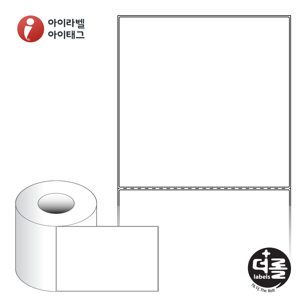 더롤라벨 RL200200DT 바코드 라벨지 200x200 흰색 감열지 75지관 500라벨 리본 불필요 - 상품 이미지