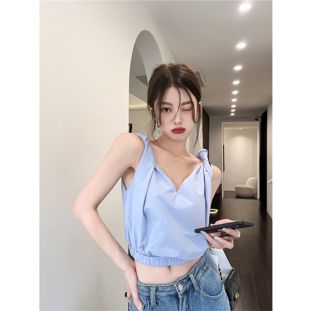 푹쉬면 다행이야 송지효 민소매 탑 코튼 패셔너블 의상 옷 패션 - 상품 이미지