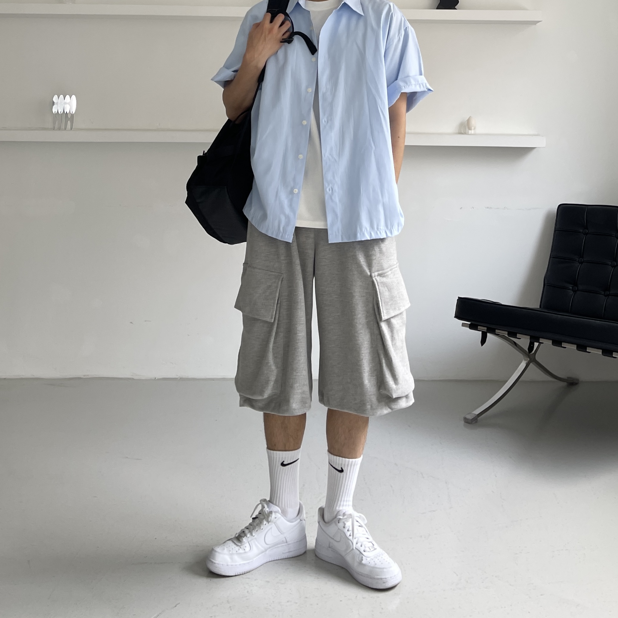 반팔와이셔츠 남자여름남방 남자오버핏셔츠 이미지 7