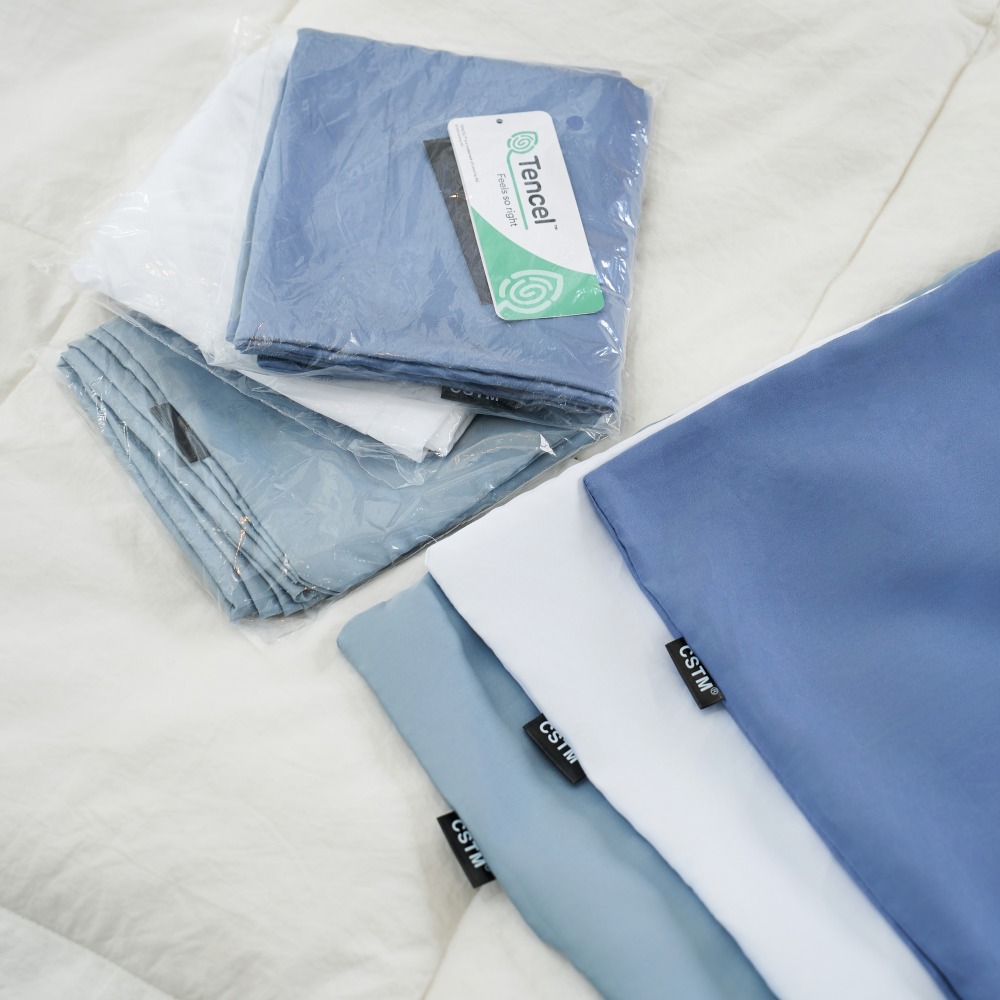 CSTM 텐셀 친환경 순면 자루형 베겟잎 베갯잇 베개피 누빔 냉감 베개 커버 4060