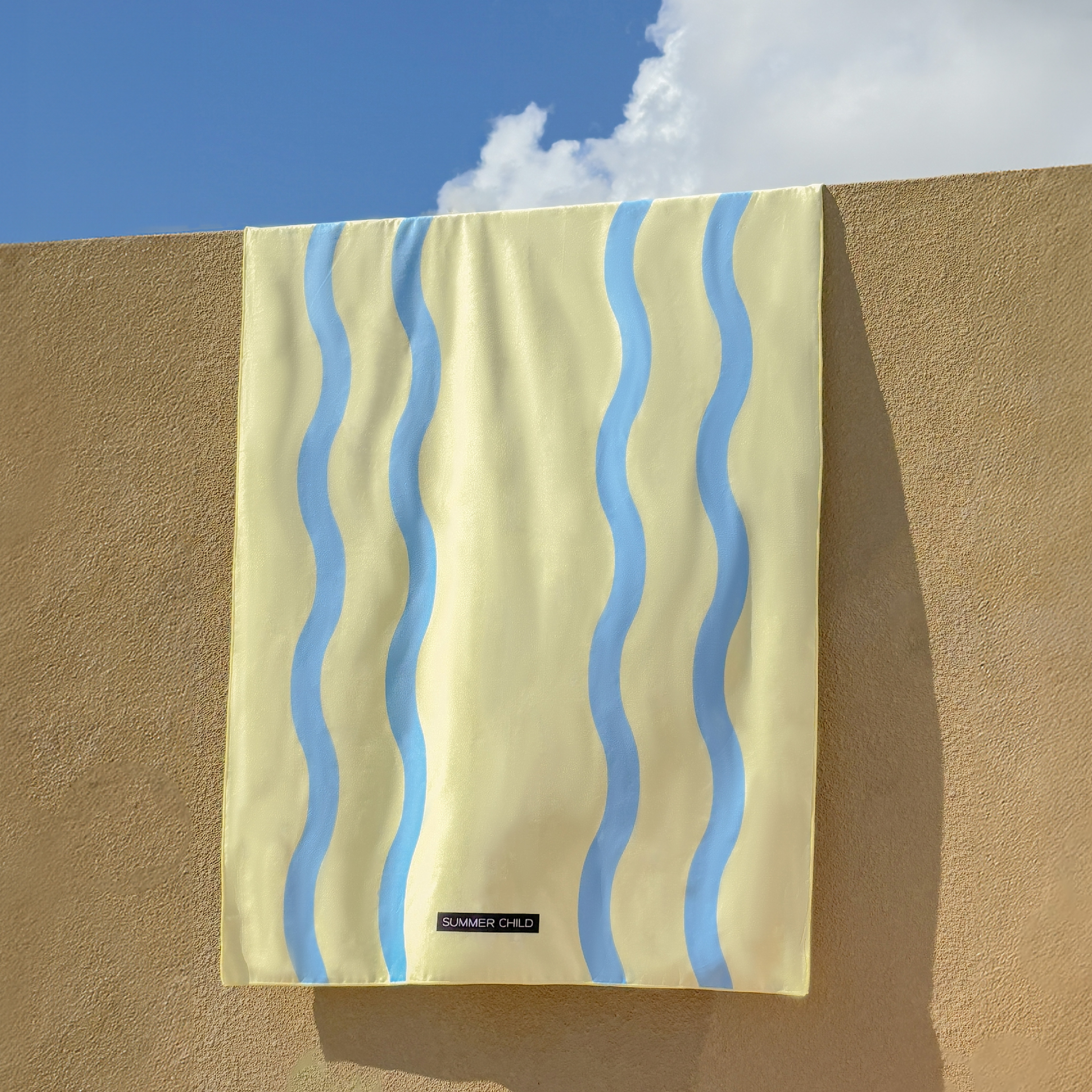 썸머차일드 감성 비치타올 특대형 대형 물놀이 극세사 비치 타월 큰 수건 wave lemon