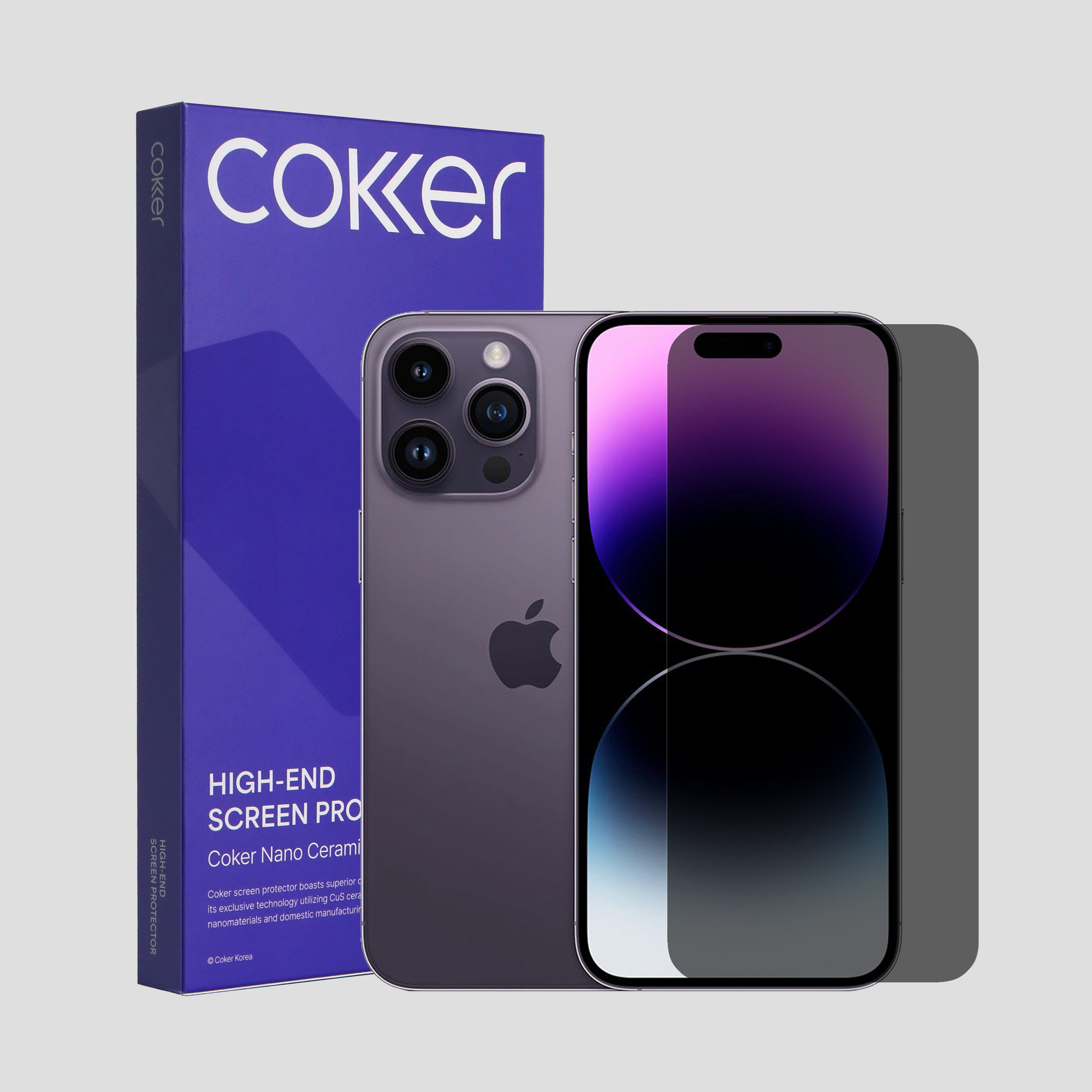 코커 사생활보호 아이폰 액정 보호필름 아이폰14 프로, 2매입