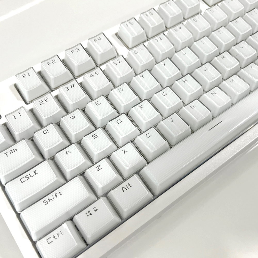 크리스탈 화이트2 정각 투명 키캡 OEM PC 이중사출 기계식 키보드 104키 - 상세 이미지 5