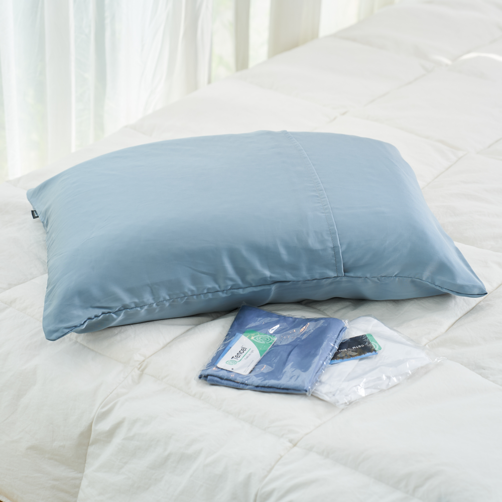 CSTM 텐셀 친환경 순면 자루형 베겟잎 베갯잇 베개피 누빔 냉감 베개 커버 4060