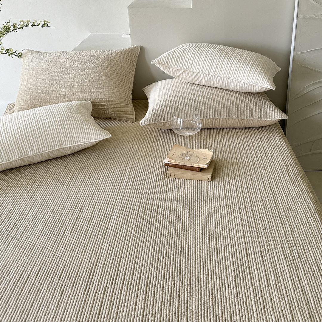 모제무드 라인누빔 오가닉 순면 피그먼트 침대패드 이스턴킹 Q