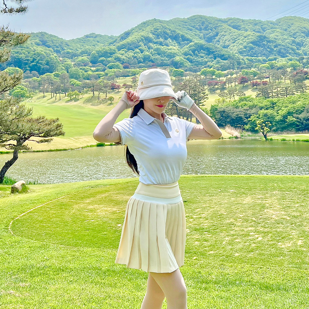 여성 골프이너웨어 여름 냉감 손등 커버 무광 스킨 크롭 티셔츠 여성골프웨어 - 상세 이미지 4