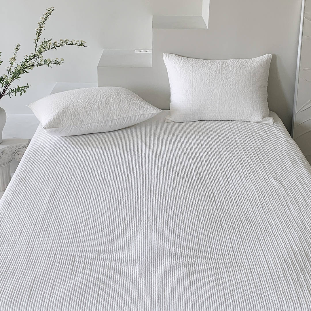 모제무드 라인누빔 오가닉 순면 피그먼트 침대패드 이스턴킹 Q