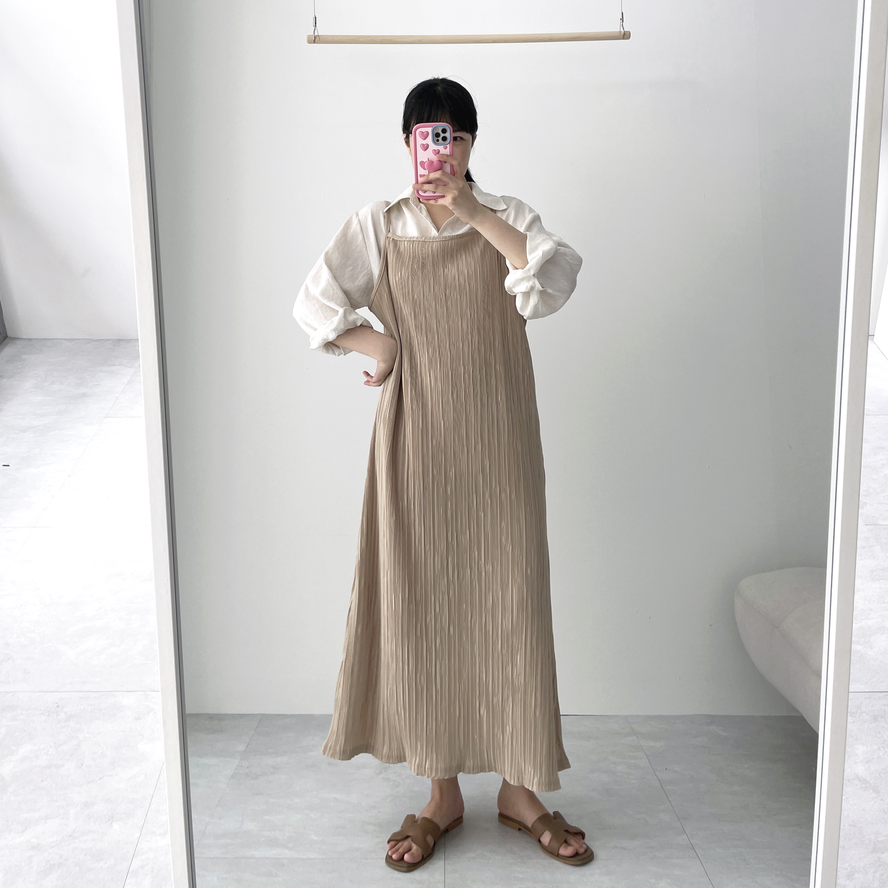 플리츠원피스 레이어드원피스 끈 뷔스티에원피스 이미지 2