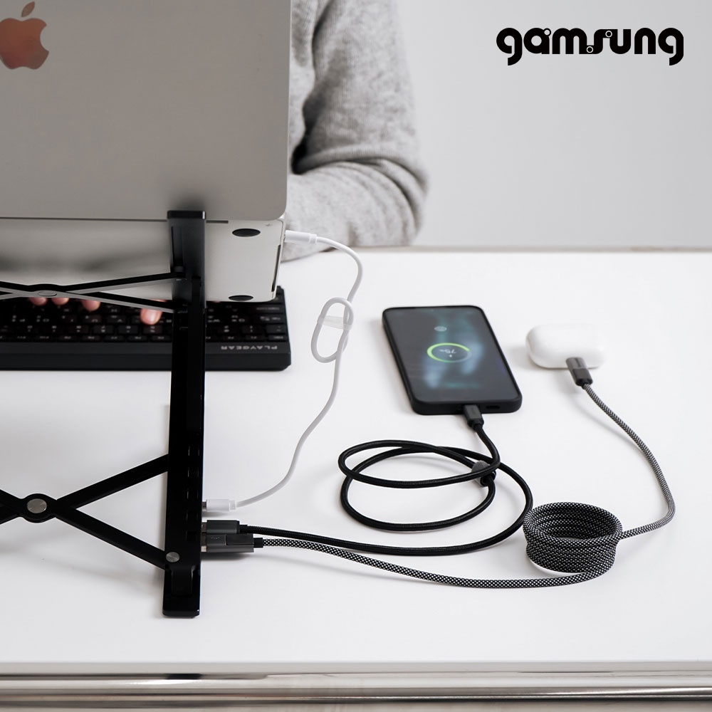USB 멀티허브 노트북 거치대 15단 접이식 C타입 도킹스테이션 감성공장 이미지 6