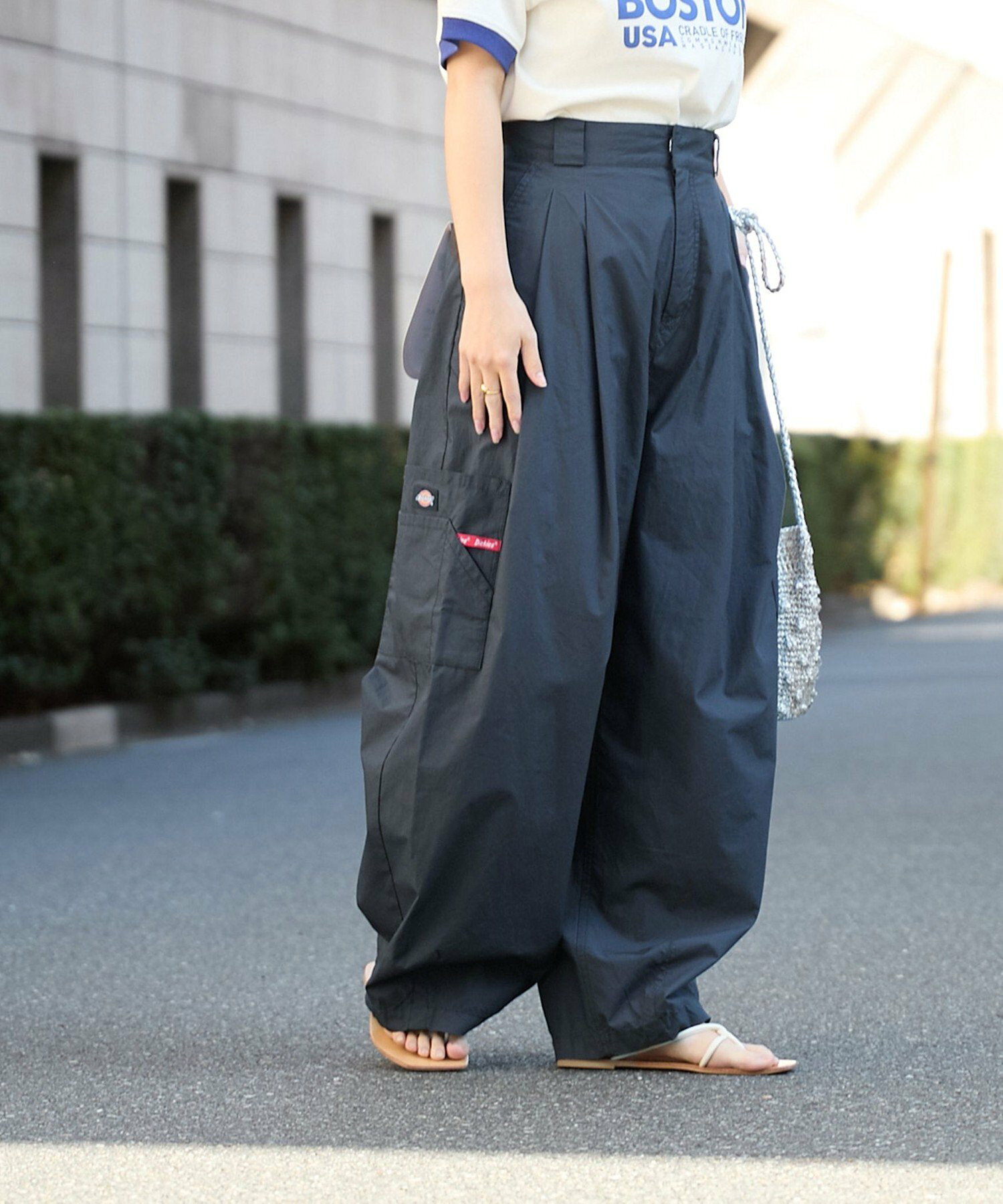 디키즈 Dickies 여성 코튼 덤프 벌룬 카고 팬츠 면바지 76404470298 2컬러 - 상세 이미지 3
