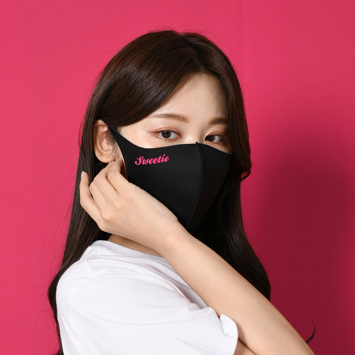 블랙 입체 마스크 반사 이니셜 로고 인쇄 각인 굿즈 제작 성인 아동 이미지 7