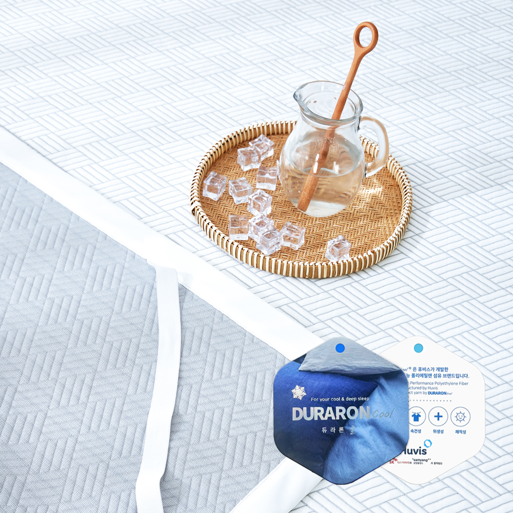 한일의료기 듀라론 100% 냉감패드 국산 휴비스 여름 침대 냉각 패드 고정밴드 SS