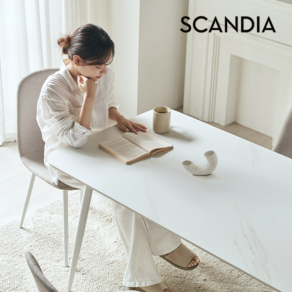스칸디아 멜리아 통세라믹 마블 스퀘어 6인용 식탁 테이블 - 상세 이미지 4