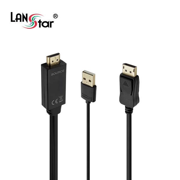 랜스타 LS-HD2DP-2M HDMI to DisplayPort 케이블 2m 4K 30Hz - 상품 이미지