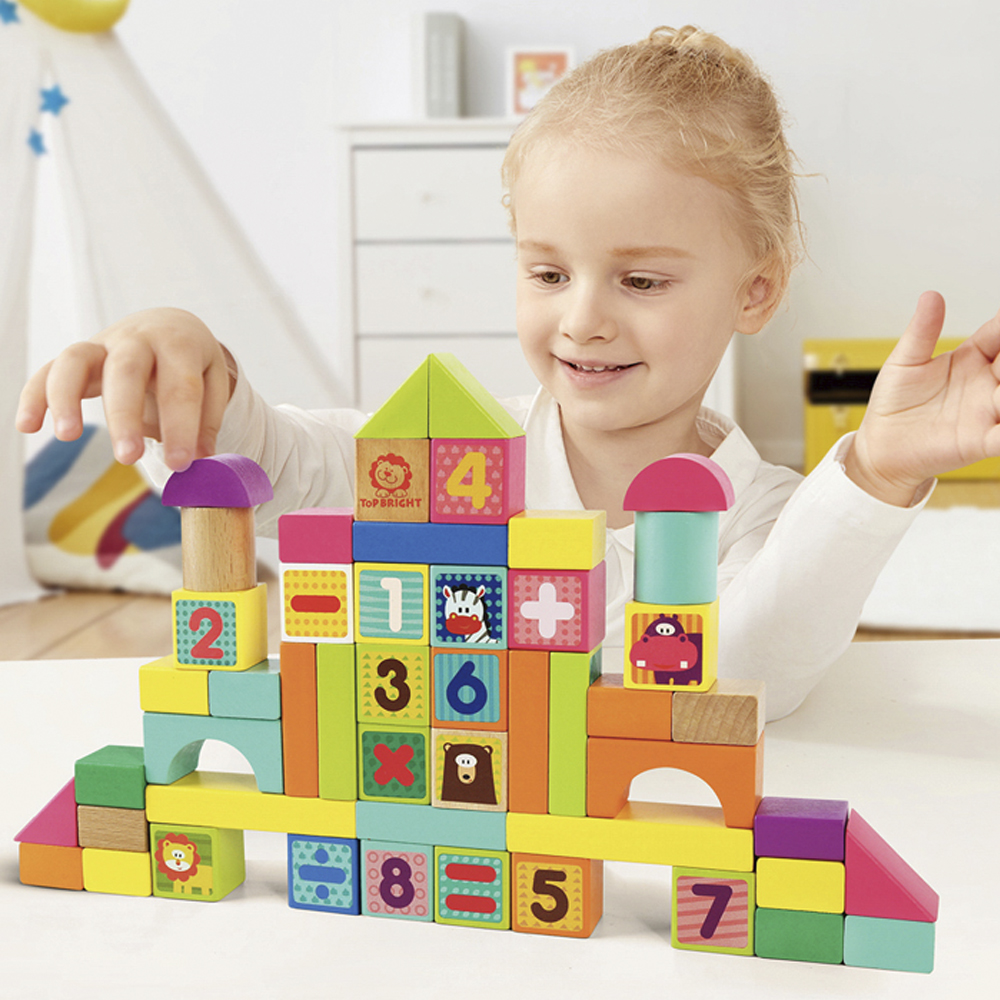 원목 블럭 아기 유아 교구 원목 소근육발달 장난감 123동물블럭 50p