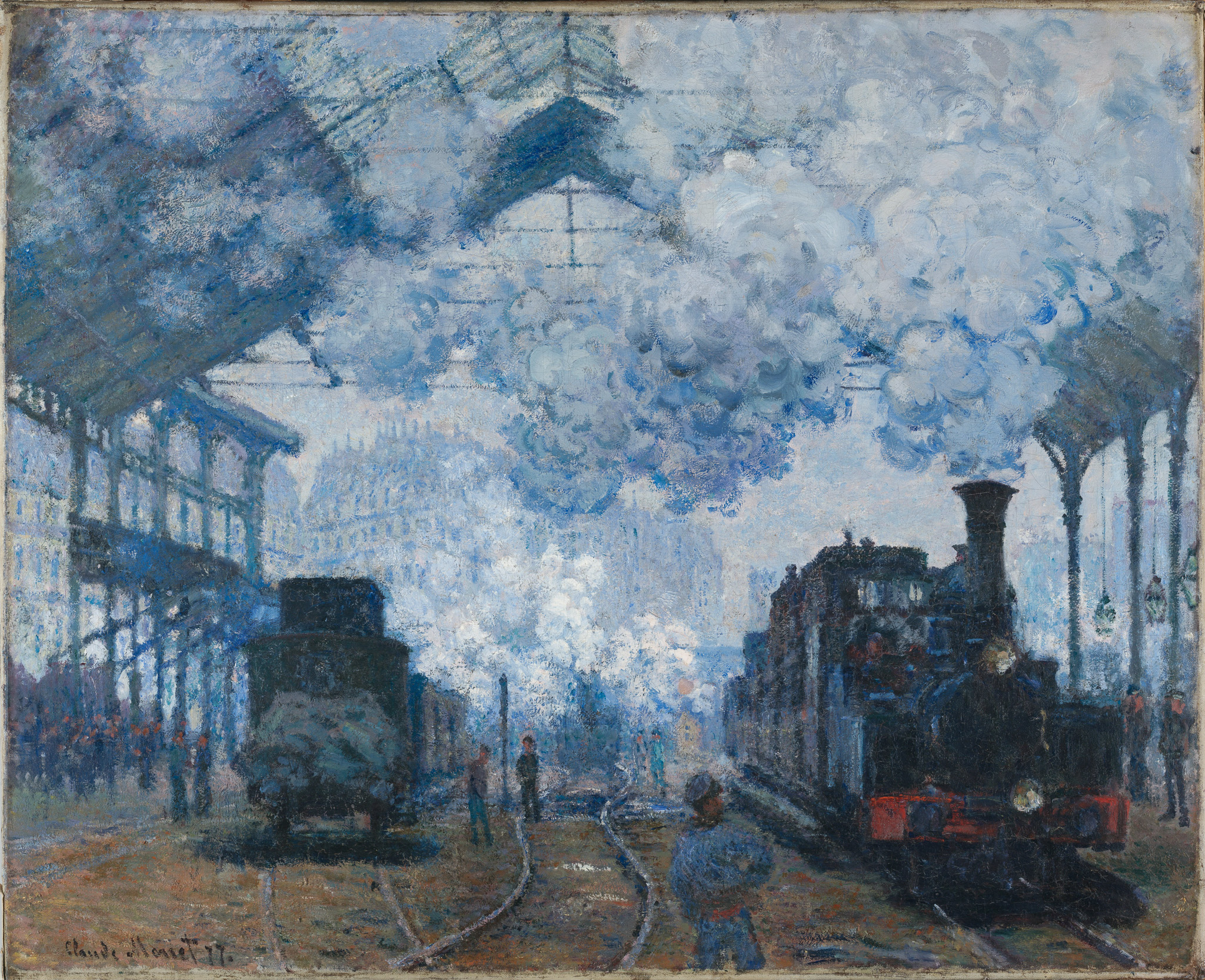 The Gare Saint-Lazare Arrival of a Train 아트포스터 감성선물 모네 - 상품 이미지