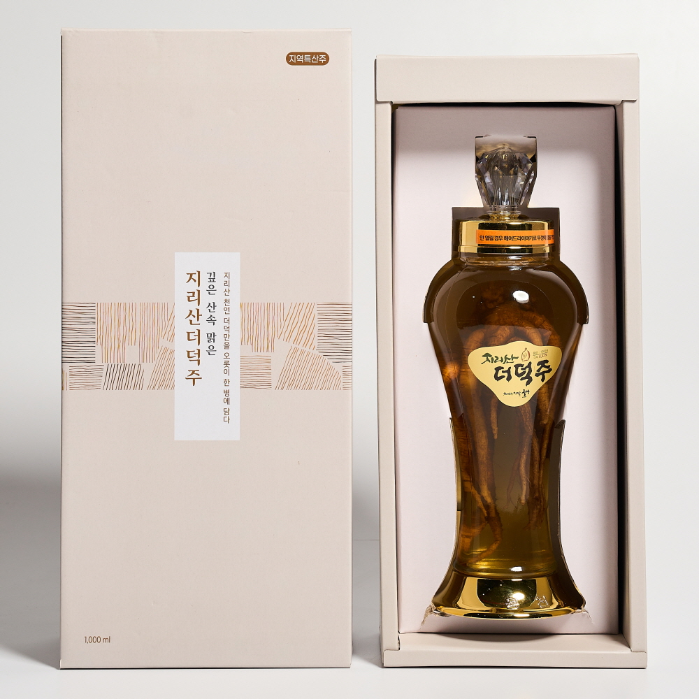 지리산 더덕주 운경 25도 1000ml 선물세트 더덕담금주 (쇼핑백,케이스포함) - 메인 이미지