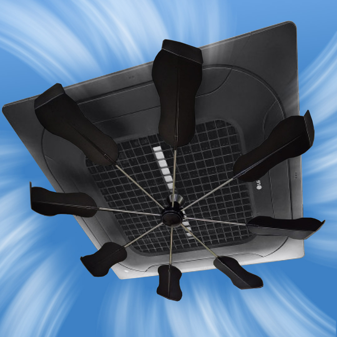 대한민국 제조 올트팬프로 블랙 천장형 에어컨바람막이 시스템 에어컨 바람개비 날개 실링팬