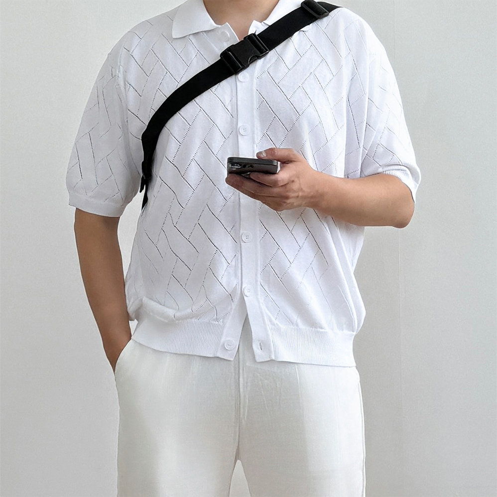 1+1 남성여름가디건 남자반팔가디건 - 상세 이미지 4