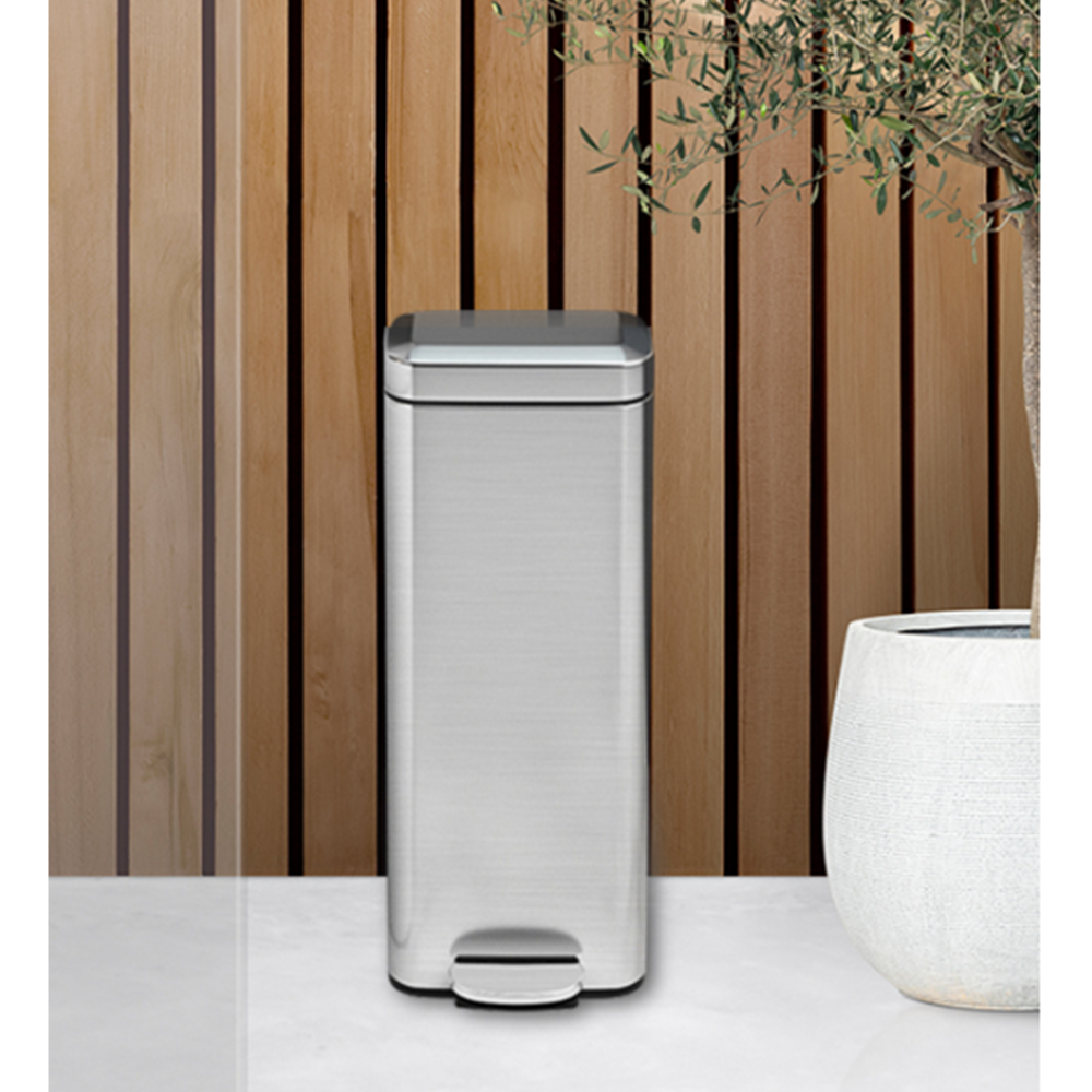 냄새안나는쓰레기통 종량제 원터치 페달 틈새 휴지통 10리터