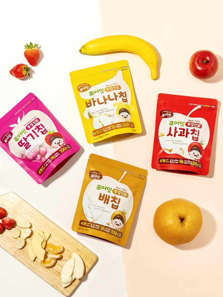 퓨어잇 동결건조 과일칩 아이과자 4가지맛 과일100% 간식