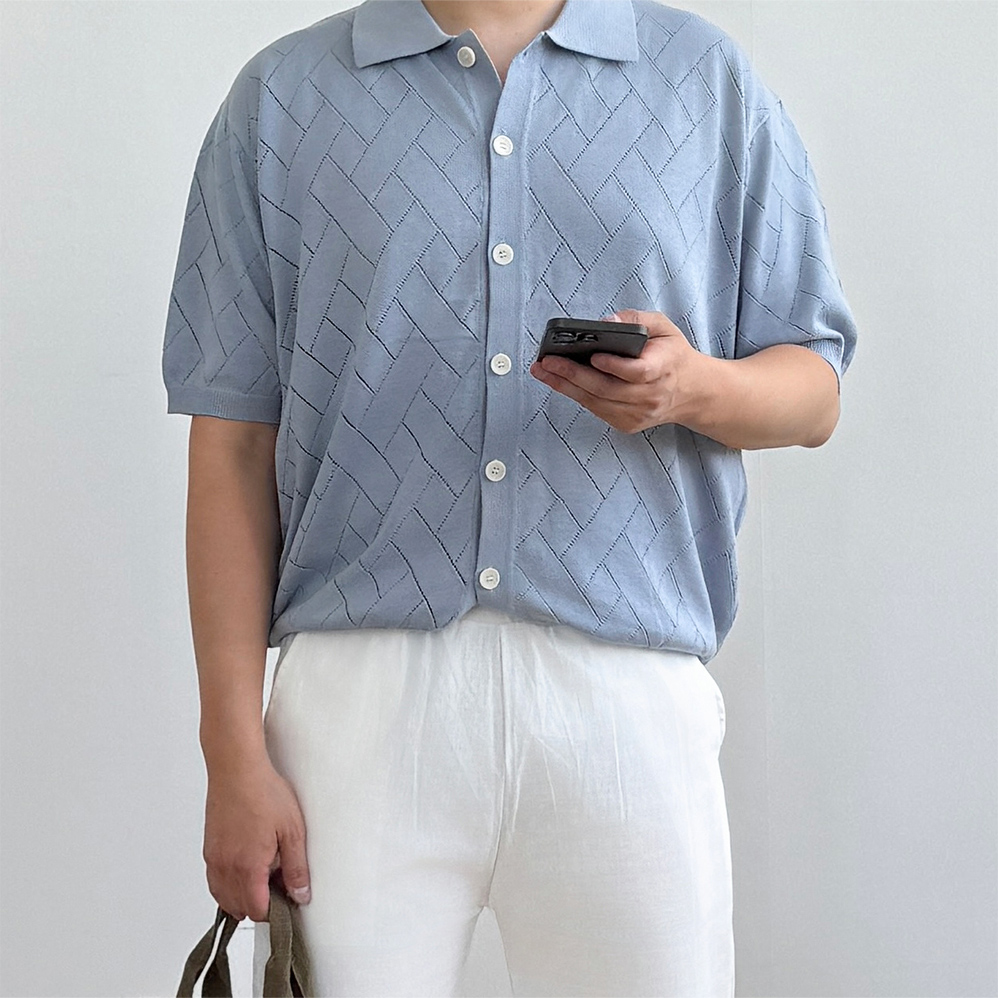 1+1 남성여름가디건 남자반팔가디건 - 상세 이미지 2