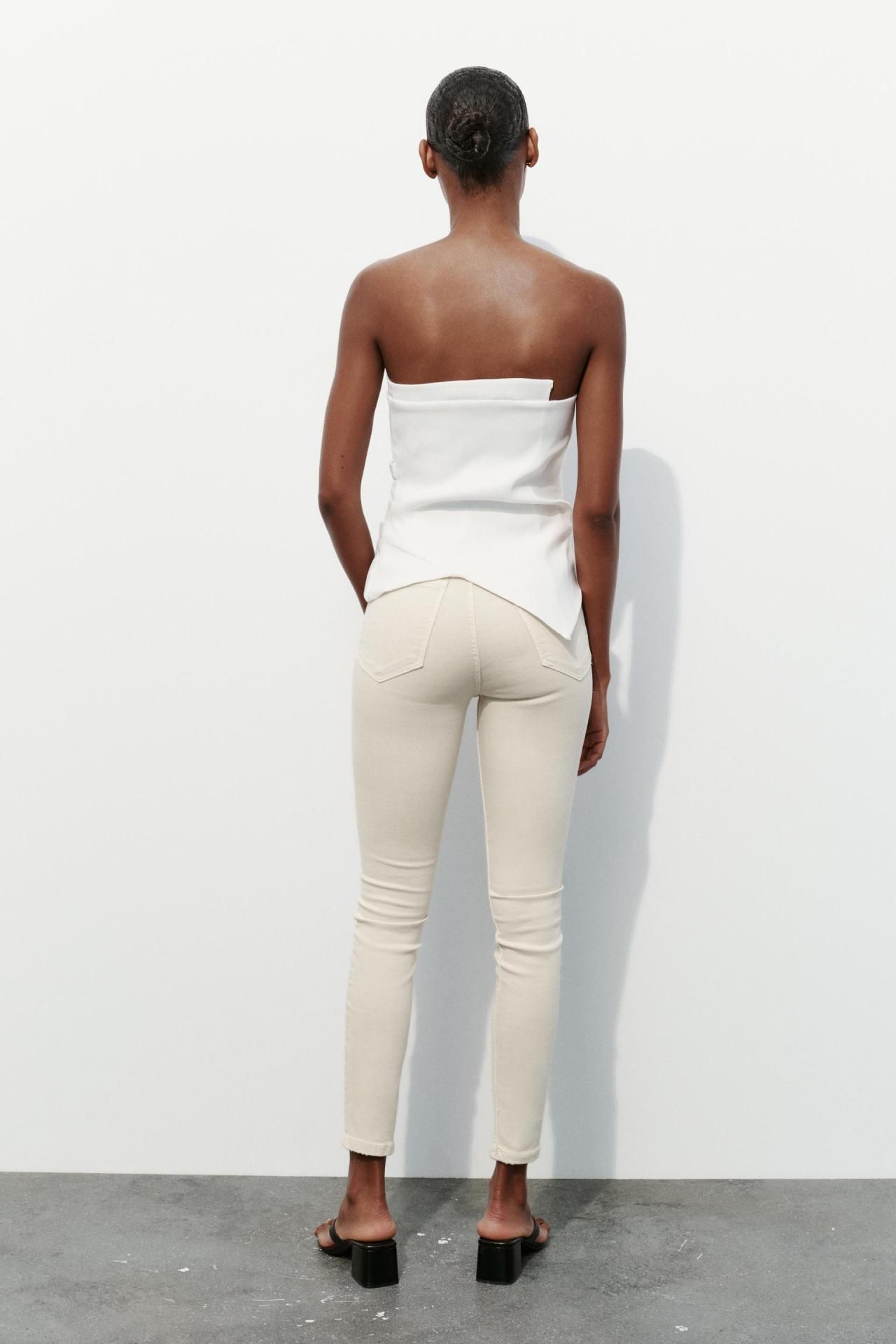 자라 러플 오프숄더 텍스처 탑 0085/800 WHITE - 상세 이미지 5