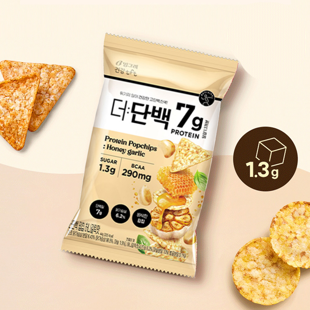 빙그레 더단백 프로틴 팝칩 3종 44g 10+10개 골라담기 /군옥수수 매콤살사 허니갈릭 - 상세 이미지 5